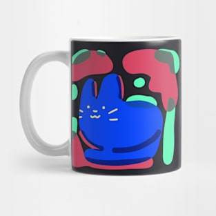 cute vibrant and colorful drawn cartoon cat Mug